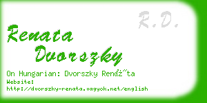 renata dvorszky business card